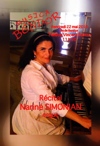Récital Nariné SIMONIAN (orgue). Le vendredi 22 mai 2015 à bandol. Var.  11H30